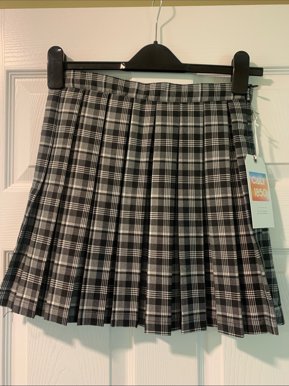 Black & Gray Plaid Pleated Skirt NWT